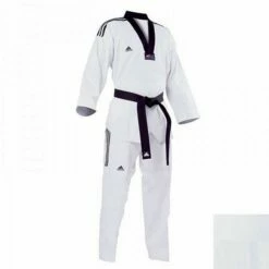 Adidas Dobok Taekwondo Grand Master Black Collar Bianco