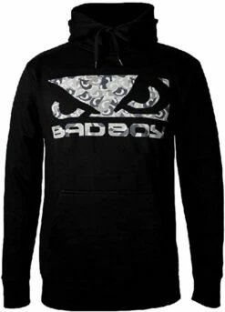 Bad Boy Mens Camo Print Logo OTH Hooded Nero-Camo