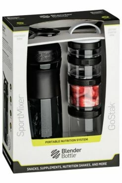 BlenderBottle Combo Pak Sportmixer Shaker Und Gostak Starter 4Pak Nero