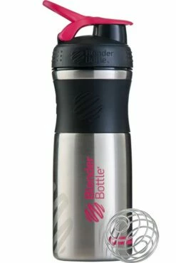 BlenderBottle Sportmixer Stainless Steel 820ml Nero-Rosa