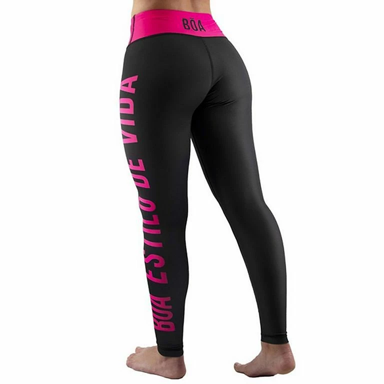 Boa Estilo De Vida Women Leggings Nero-Rosa - immagine 2