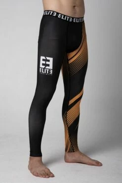 Elite Fightwear Orange Spats Nero-Giallo