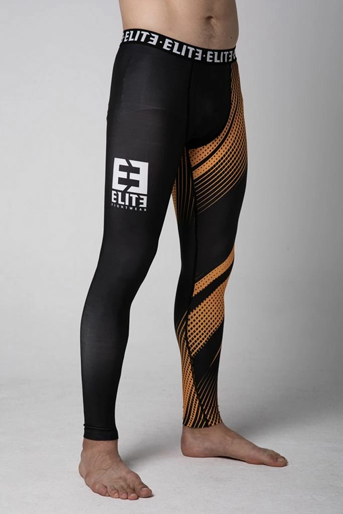 Elite Fightwear Orange Spats Nero-Giallo