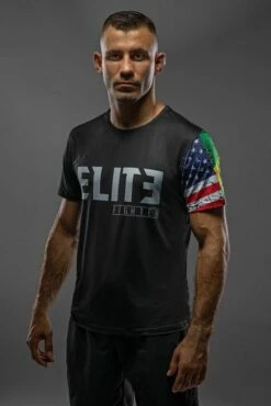 Elite Fightwear Rashguard Mesh Flags Nero