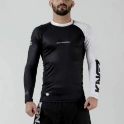 Kingz OE L/S BJJ Rash Guard Nero-Bianco