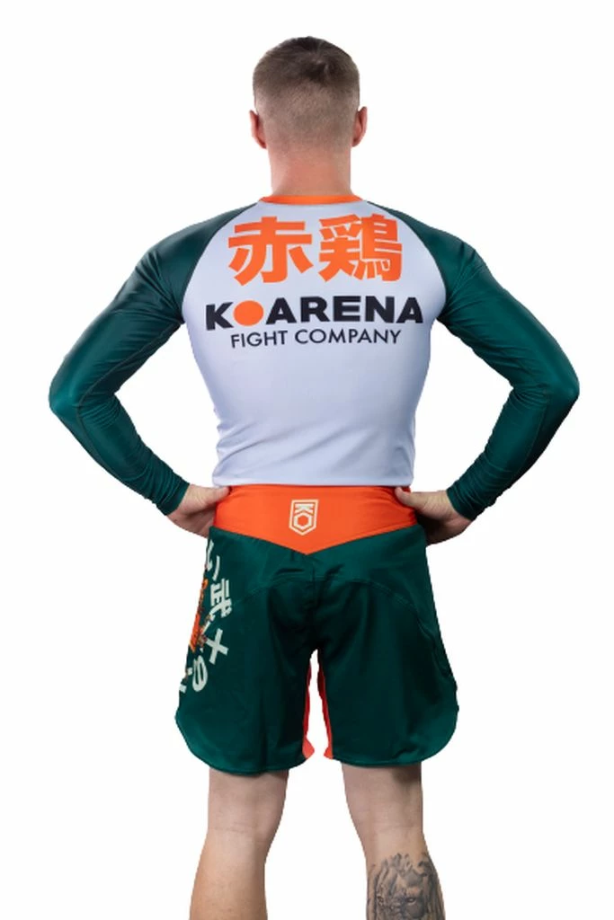 KOARENA Samurai Chicken Fight Shorts Verde-Arancione - immagine 2