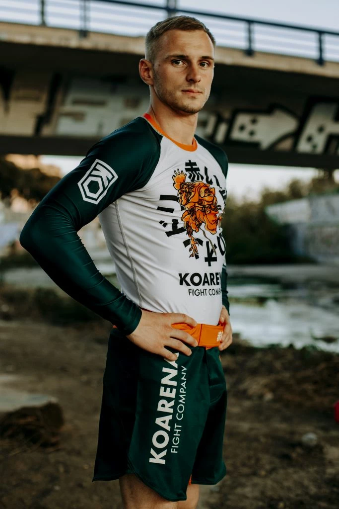 KOARENA Samurai Chicken Fight Shorts Verde-Arancione - immagine 4