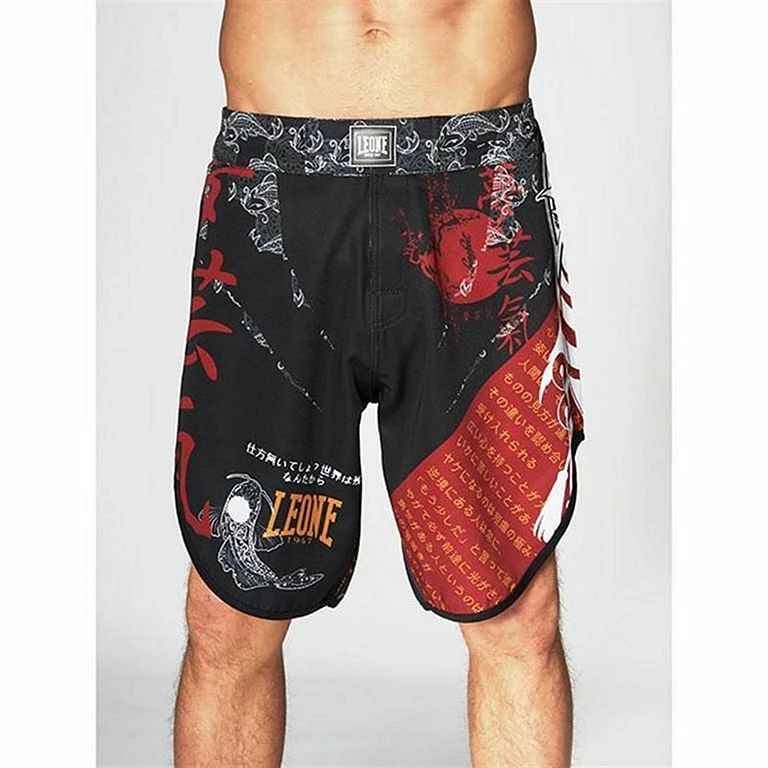 Leone 1947 MMA Shorts Kitsune II Nero-Rosso