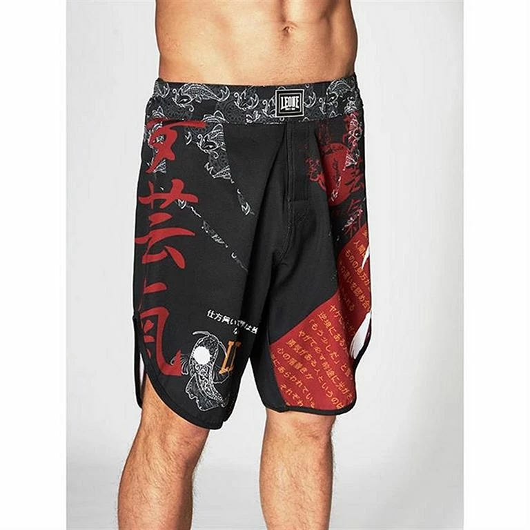 Leone 1947 MMA Shorts Kitsune II Nero-Rosso - immagine 2