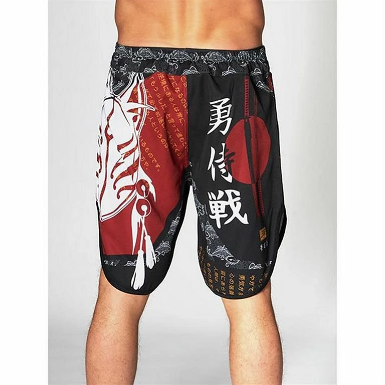 Leone 1947 MMA Shorts Kitsune II Nero-Rosso - immagine 3