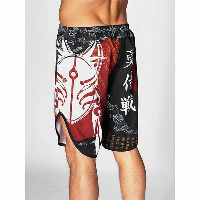 Leone 1947 MMA Shorts Kitsune II Nero-Rosso - immagine 4