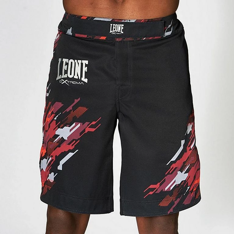 Leone 1947 Neo Camo MMA Shorts Nero-Rosso - immagine 2
