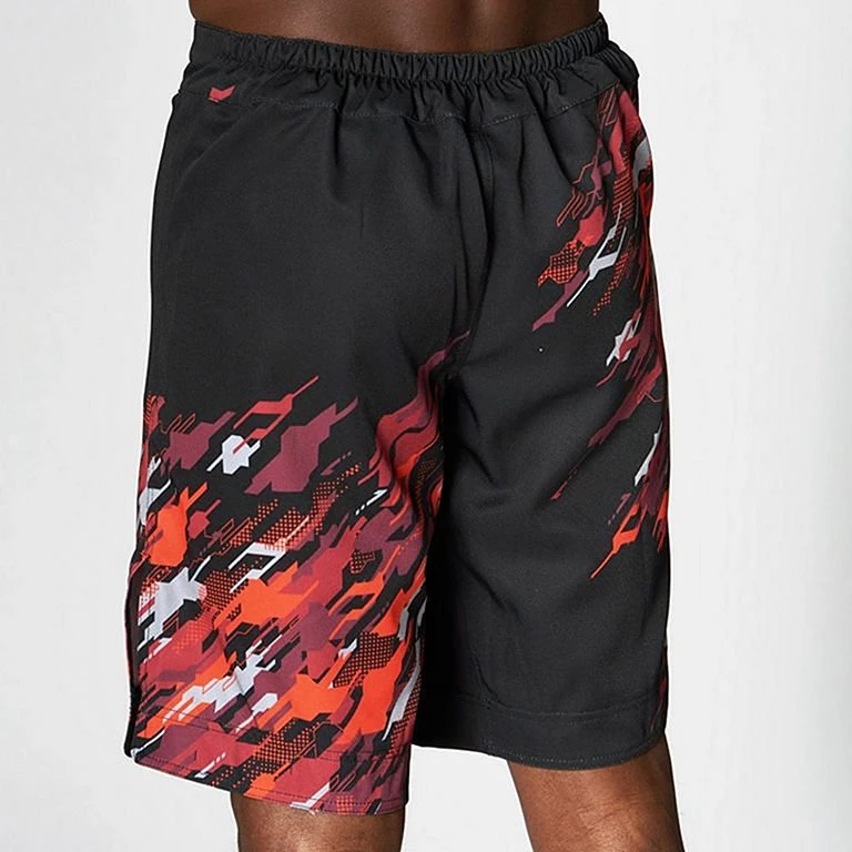 Leone 1947 Neo Camo MMA Shorts Nero-Rosso - immagine 3