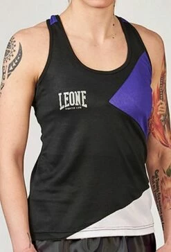 Leone 1947 Woman Boxing Singlet Fighter Life Nero-Viola