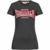 Lonsdale Tulse Womens T-shirt Grigio-Rosa