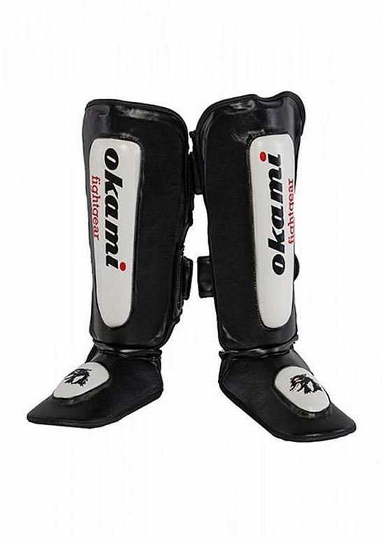 Okami DX Puppies Thai Shin Pads Nero-Bianco