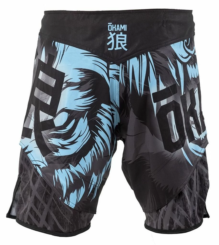 Okami Fightgear Fight Shorts Wilderness Ice Nero-Blu - immagine 2