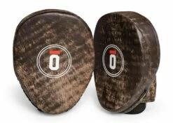 Okami Fightgear Leather Punch Mitts Impact Pro Marrone