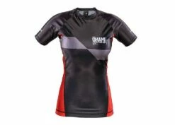 Okami Ladies Rashguard Competition Shortleeve Nero-Rosso