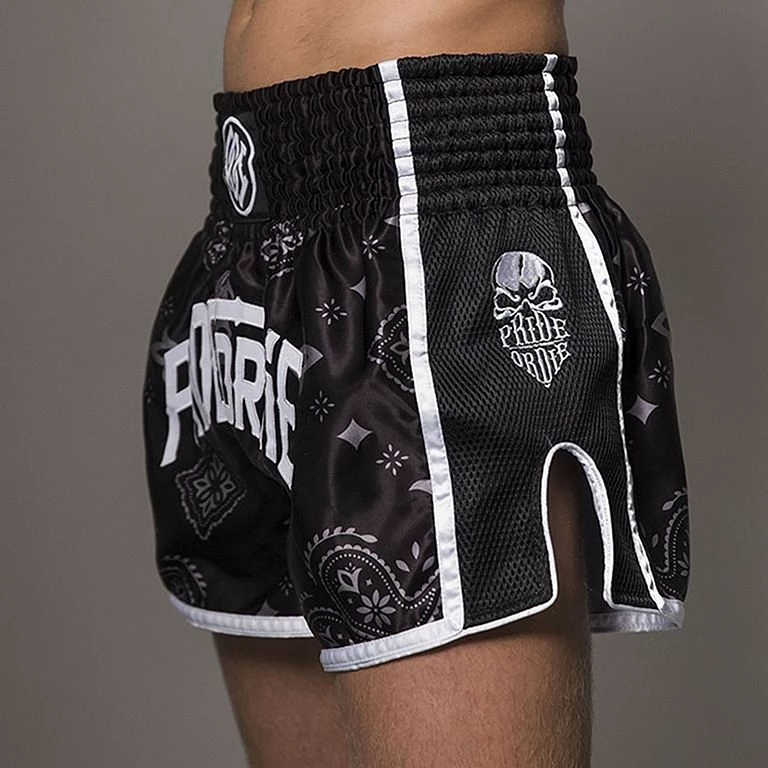 Pride Or Die Muay Thai Shorts Nero-Bianco - immagine 2