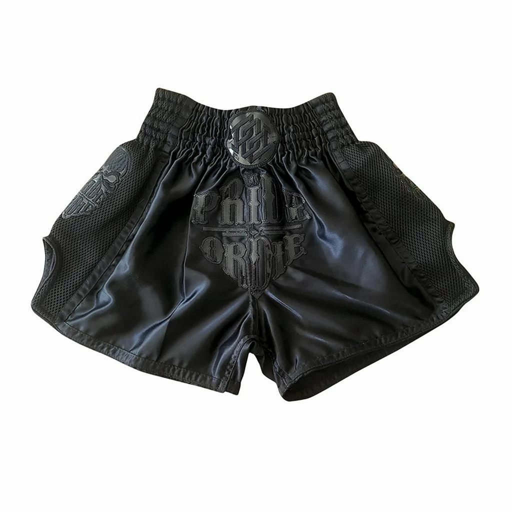 Pride Or Die Reckless Full Black Muay Thai Short Nero