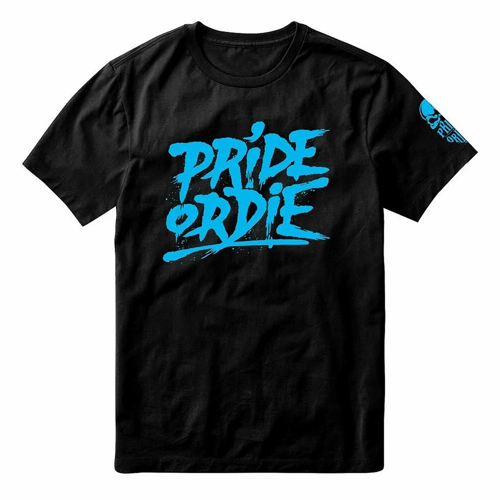 Pride Or Die Reckless Splattered T-Shirt Nero-Blu