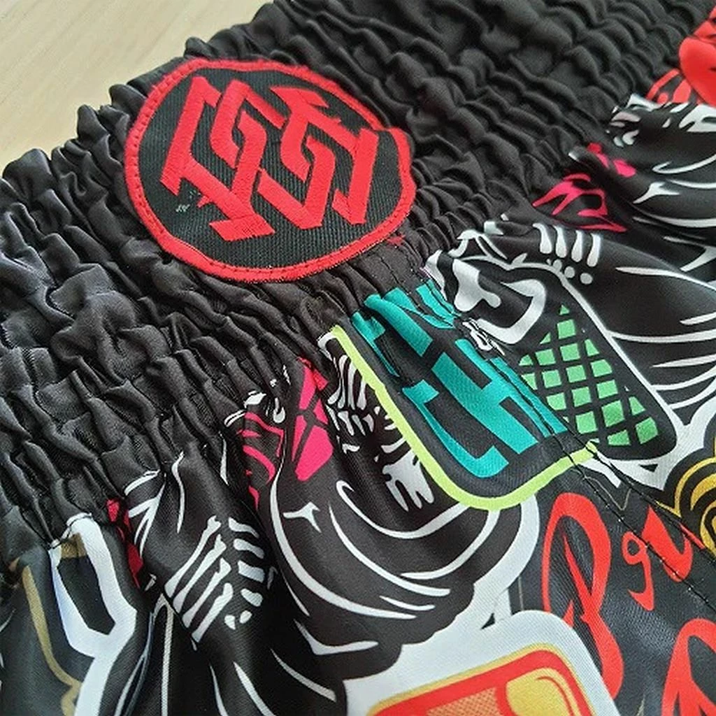 Pride Or Die Sticker Muay Thai Short Nero-Multicolore - immagine 2