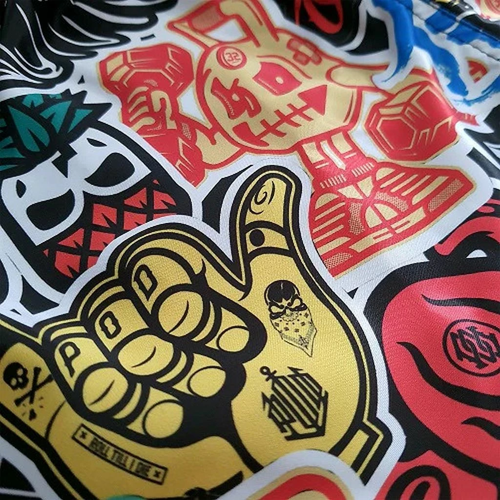 Pride Or Die Sticker Muay Thai Short Nero-Multicolore - immagine 3