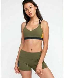 RVCA Ignight Strappy Sports Bra Verde-Giallo