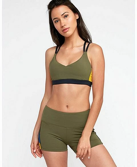 RVCA Ignight Strappy Sports Bra Verde-Giallo