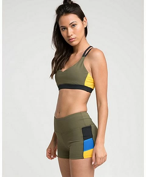 RVCA Ignight Strappy Sports Bra Verde-Giallo - immagine 2