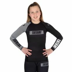 Tatami Kids Essential 3.0 Long Sleeve Rash Guard Nero-Bianco