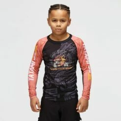 Tatami Kids Eye Of The Tiger Eco Tech Recycled Rash Guard Nero-Rosso