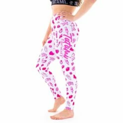 Tatami Ladies Diamond Leggings Bianco-Rosa