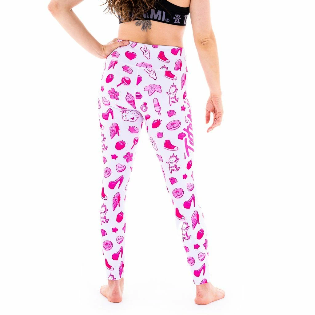 Tatami Ladies Diamond Leggings Bianco-Rosa - immagine 2
