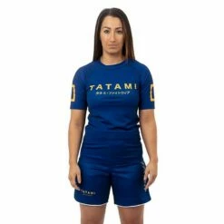 Tatami Ladies Katakana Short Sleeve Rash Guard Navy Blu
