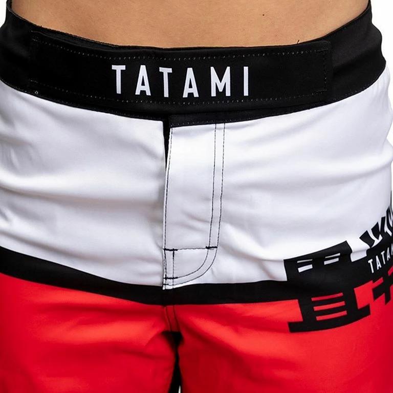 Tatami Ladies Super Grappling Shorts Bianco-Rosso - immagine 4