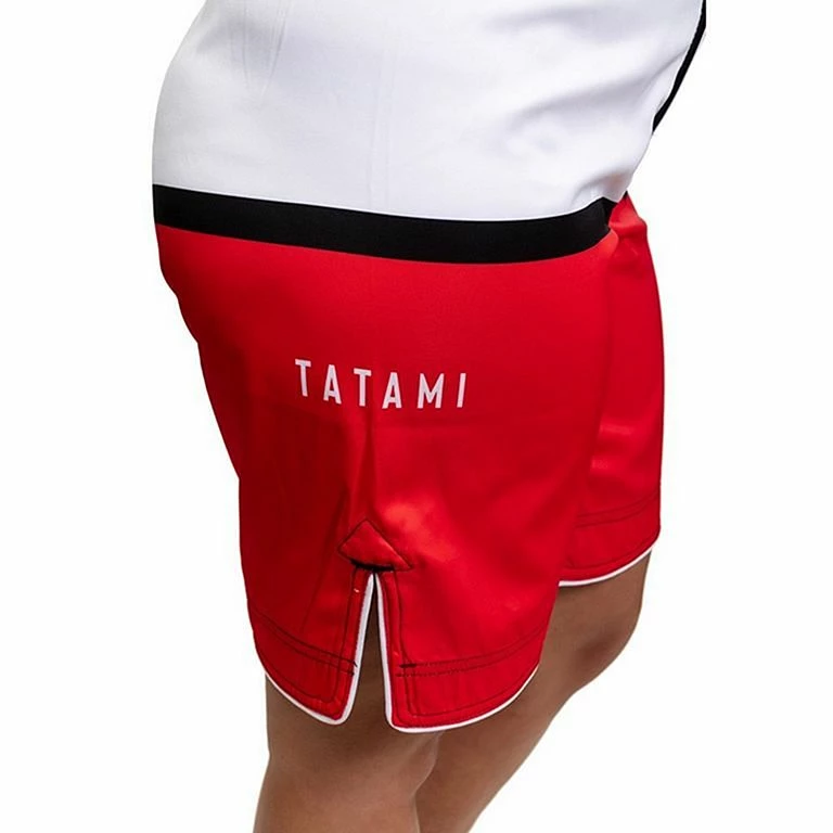 Tatami Ladies Super Grappling Shorts Bianco-Rosso - immagine 6