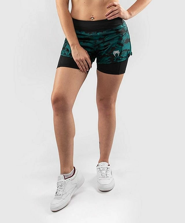 Venum Defender Hybrid Compression Short Nero-Verde - immagine 2