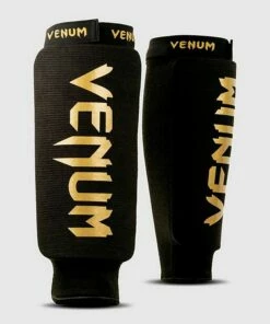 Venum Kontact Shin Guards Simple Nero-Oro