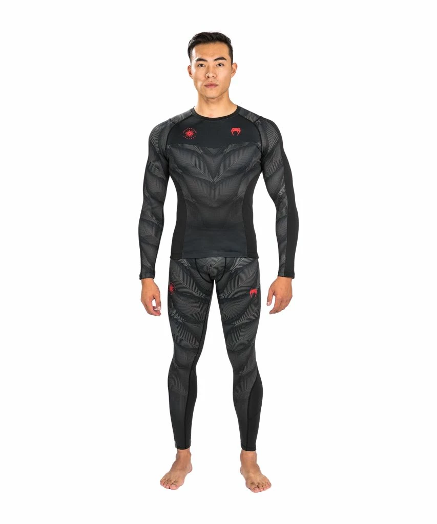 Venum Phantom Rashguard Long Sleeves Nero-Rosso