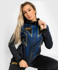Venum Ufc Authentic Fight Night 2.0 Kit Womens Walkout Hoodie Blu-Oro