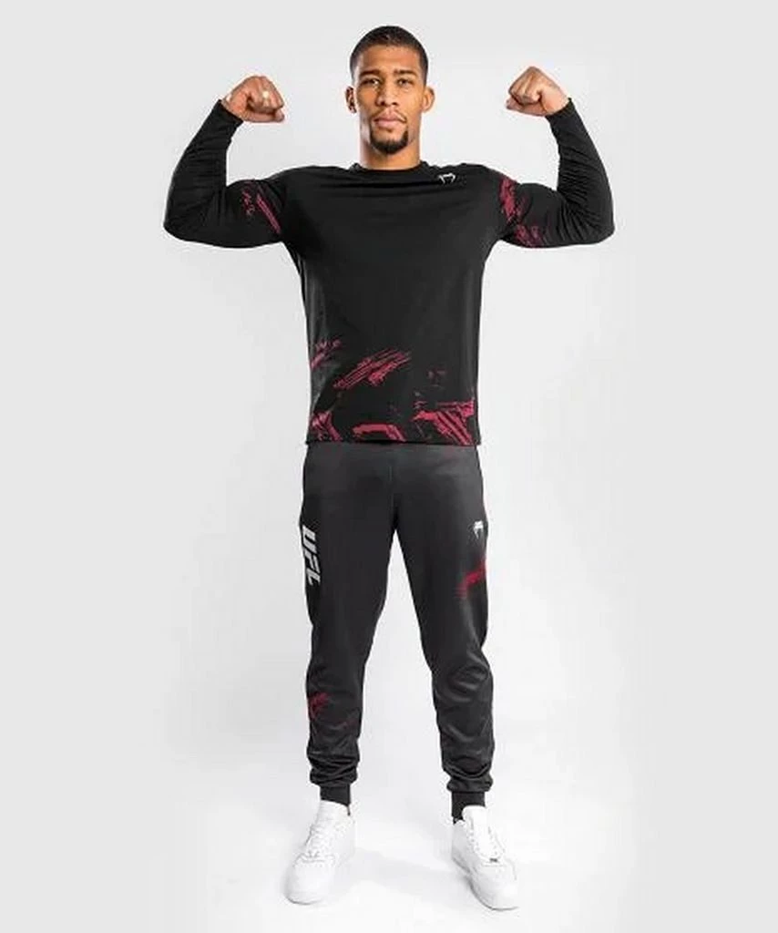 Venum UFC Authentic Fight Week 2.0 T-Shirt Long Sleeves Nero-Rosso