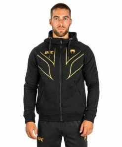 Venum UFC Fight Night 2.0 Replica Mens Full Zip Hoodie Nero-Oro
