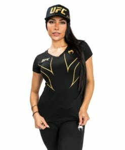 Venum UFC Fight Night 2.0 Replica Womens T-shirt Nero-Oro
